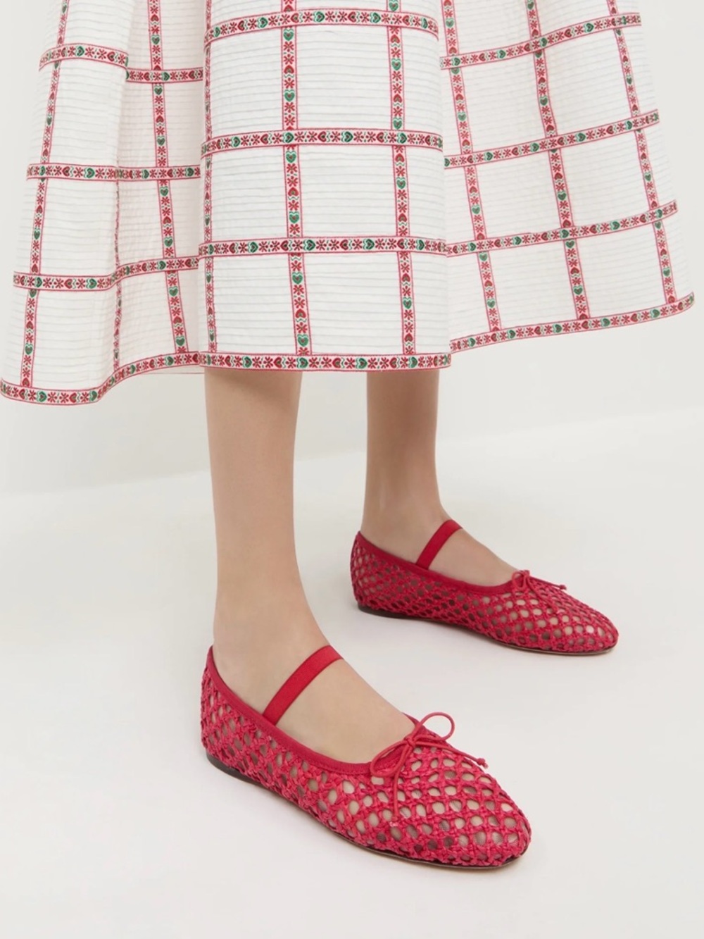 Loeffler Randall Leonie Red Crochet Ballet Flat, Size 11